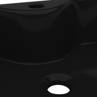 Lavabo quadrato con foro rubinetto 48 x 37 cm ceramica per bagno nero 02_0002512