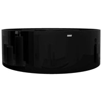 Lavabo tondo da 46,5 cm con rubinetto/foro troppopieno in ceramica per bagno nero 02_0002514