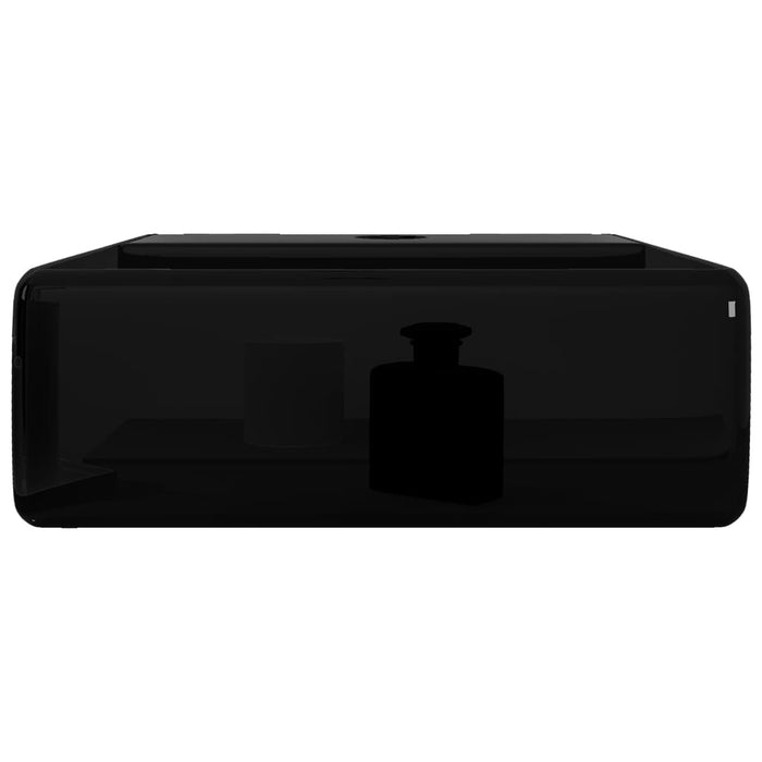 Lavandino Bagno in Ceramica Nera Quadrato con Foro per Rubinetto  cod mxl 43293