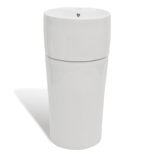 Lavabo con foro troppopieno/rubinetto in ceramica 86 cm per bagno bianco 02_0002517