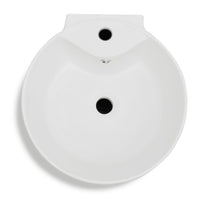 Lavabo con foro troppopieno/rubinetto in ceramica 86 cm per bagno bianco 02_0002517