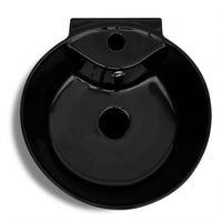 Lavabo con foro troppopieno/rubinetto in ceramica 86 cm per bagno nero02_0002518
