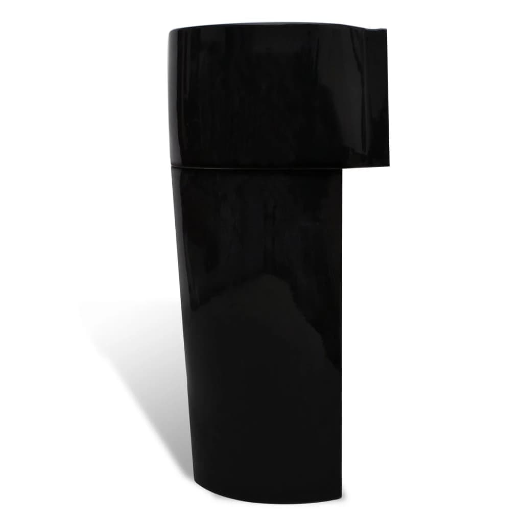 Lavabo con foro troppopieno/rubinetto in ceramica 86 cm per bagno nero02_0002518