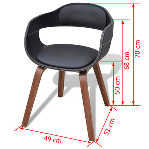 Sedie da Pranzo 2 pz Nere in Legno Curvato e Similpelle 271944