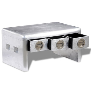 Tavolino Aviatore con 3 Cassetti Stile Vintage Aircraft Airman 242119