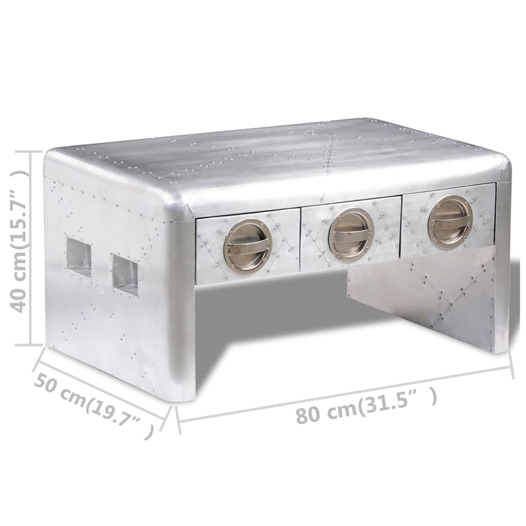 Tavolino Aviatore con 3 Cassetti Stile Vintage Aircraft Airman 242119