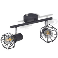 Faretto Industriale Nero con 2 Lampadine a Incandescenza a LED cod mxl 77699