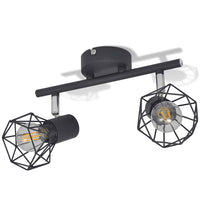 Faretto Industriale Nero con 2 Lampadine a Incandescenza a LED 242266