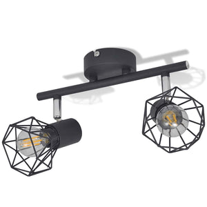Faretto Industriale Nero con 2 Lampadine a Incandescenza a LED 242266