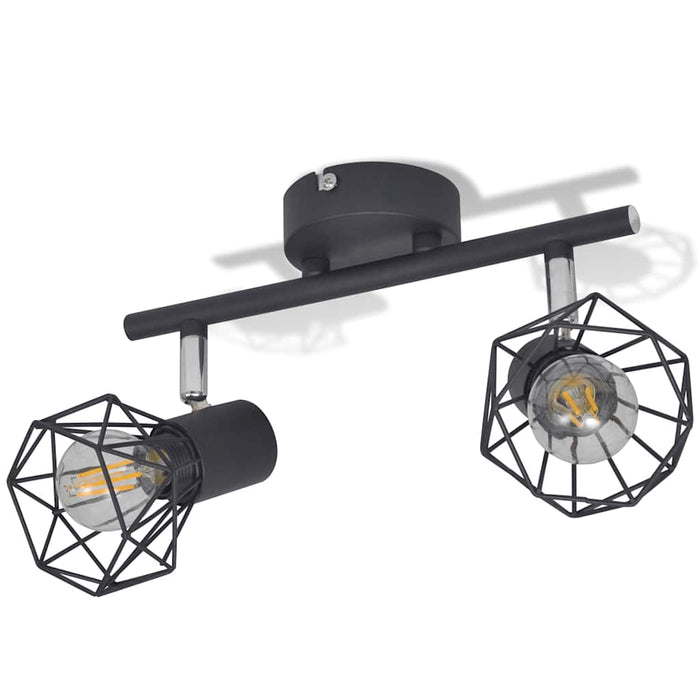 Faretto Industriale Nero con 2 Lampadine a Incandescenza a LED 242266