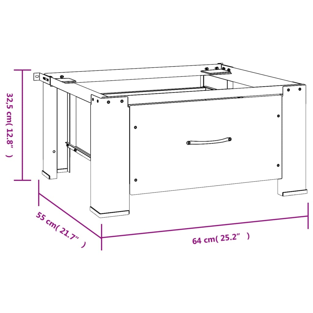 Supporto Alzatina per Lavatrice con Cassetto Bianco 50448