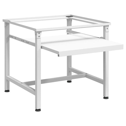 Supporto Lavatrice e Asciugatrice con Mensola Estraibile Bianco 50449