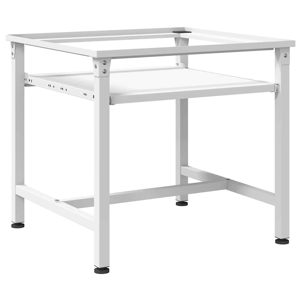 Supporto Lavatrice e Asciugatrice con Mensola Estraibile Bianco 50449