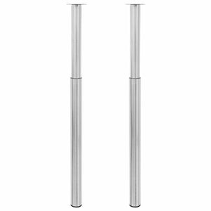 Gambe Telescopiche Tavolo 2 pz Nichel Spazzolato 710 mm-1100 mm cod mxl 77927
