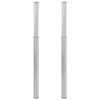 Gambe Telescopiche Tavolo 2 pz Nichel Spazzolato 710 mm-1100 mm 242152