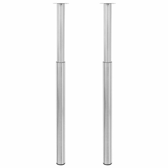 Gambe Telescopiche Tavolo 2 pz Nichel Spazzolato 710 mm-1100 mm 242152