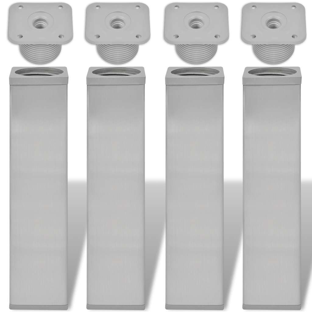 vidaXL Gambe per divano 4 pcs Argento 38 x 38 x 180 mm Ferro