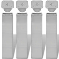 vidaXL Gambe per divano 4 pcs Argento 38 x 38 x 180 mm Ferro