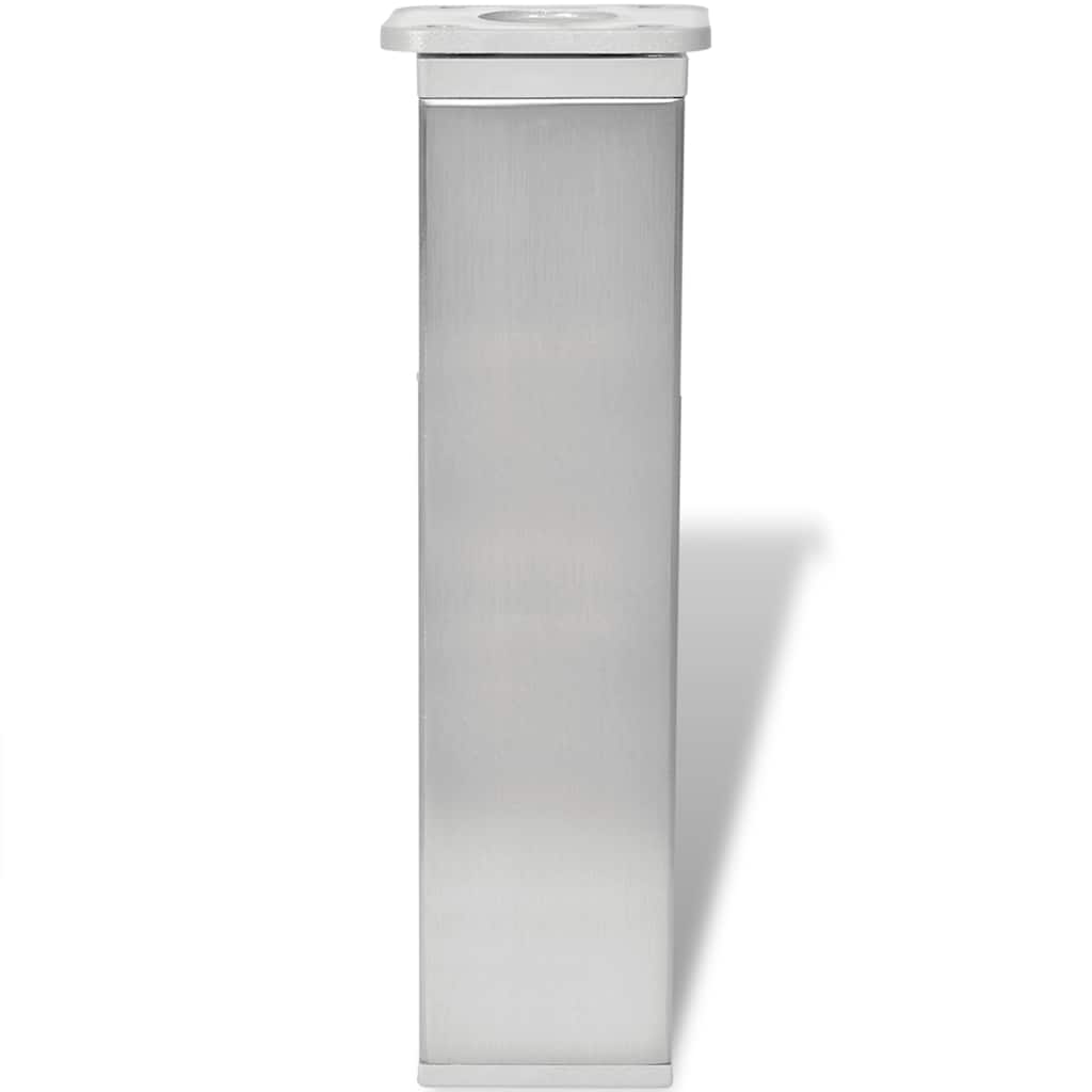 vidaXL Gambe per divano 4 pcs Argento 38 x 38 x 180 mm Ferro