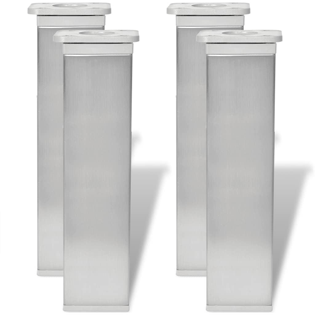 vidaXL Gambe per divano 4 pcs Argento 38 x 38 x 180 mm Ferro