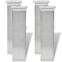 vidaXL Gambe per divano 4 pcs Argento 38 x 38 x 180 mm Ferro