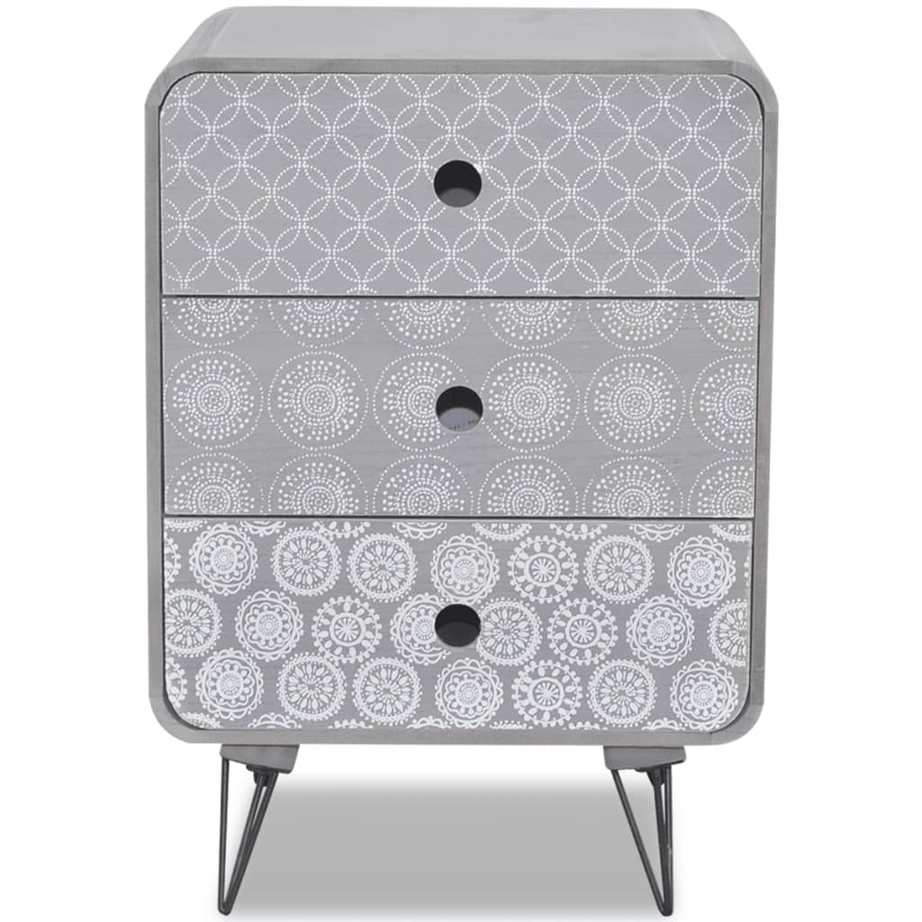 Armadietto Laterale con 3 Cassetti Grigio 242234