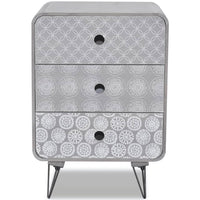 Armadietto Laterale con 3 Cassetti Grigio 242234