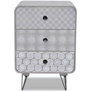 Armadietto Laterale con 3 Cassetti Grigio 242234