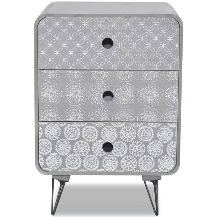 Armadietto Laterale con 3 Cassetti Grigio 242234