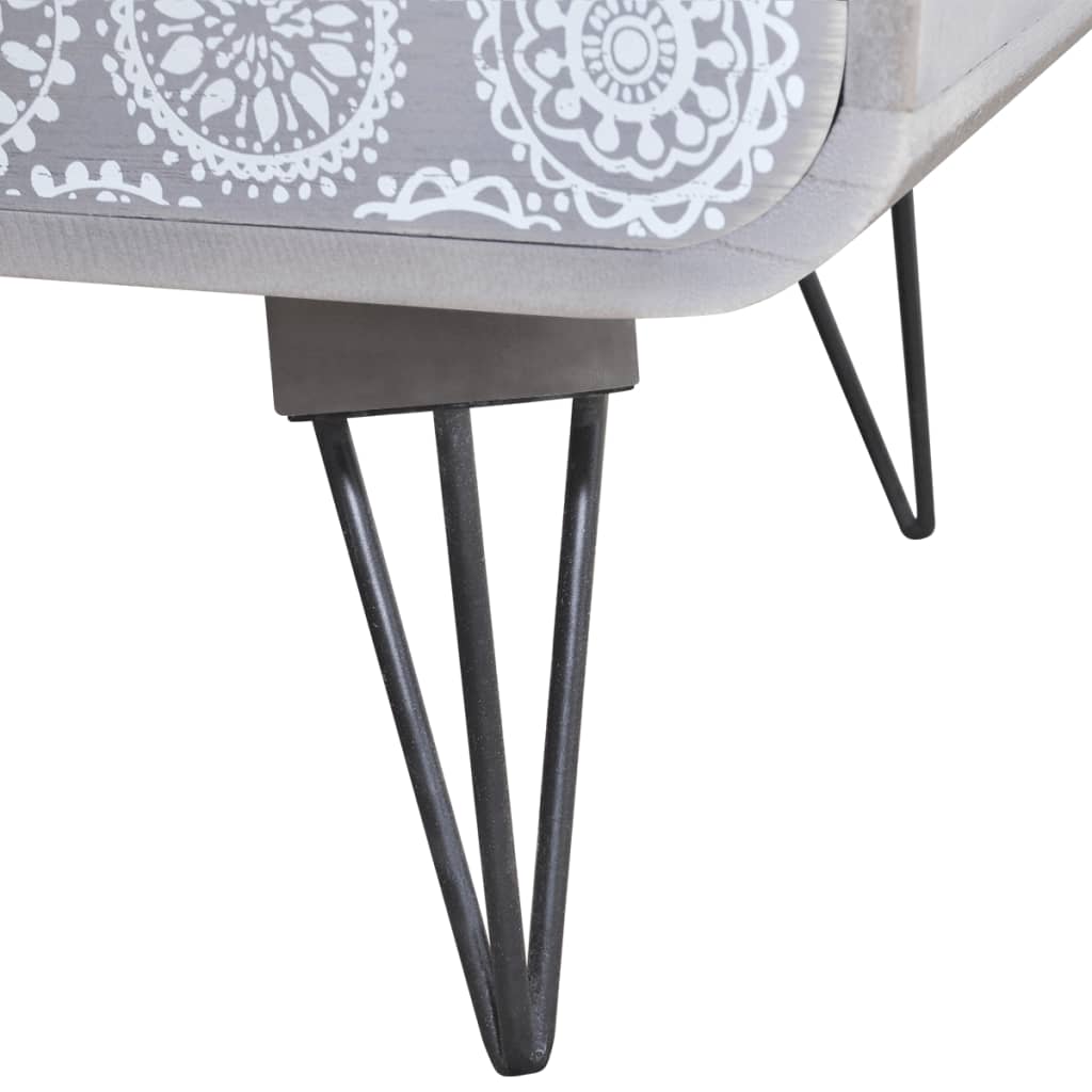 Armadietto Laterale con 3 Cassetti Grigio 242234