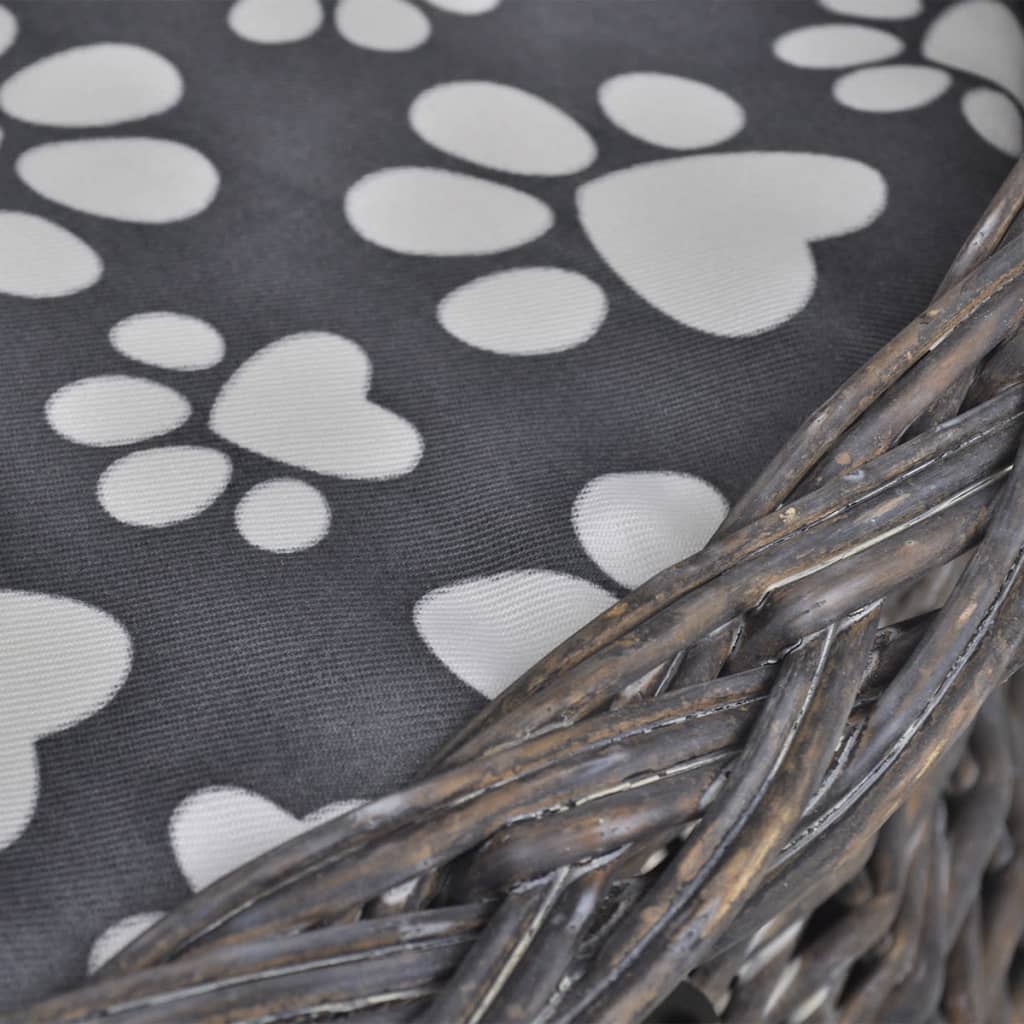 Casetta per albero/gatto con cuscino in salice grigio 02_0022786