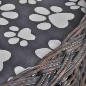 Casetta per albero/gatto con cuscino in salice grigio 02_0022786