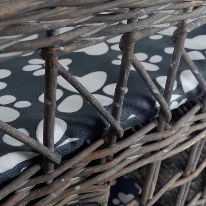 Albero Gatti in Salice Casetta/Cuccia/Tiragraffi con Cuscino Quadrato 170225