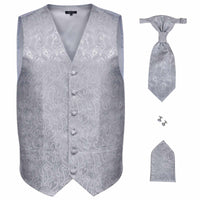 Set di gilet da matrimonio da uomo Argento 56 Poliestere 130837