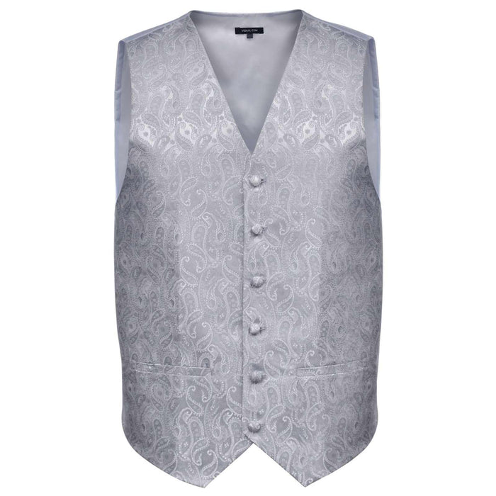 Set di gilet da matrimonio da uomo Argento 56 Poliestere 130837