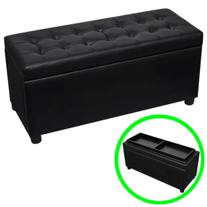 Pouf contenitore in pelle sintetica 87,5 x 36 x 41 cm nero 02_0021240