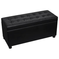 Pouf contenitore in pelle sintetica 87,5 x 36 x 41 cm nero 02_0021240