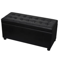 Pouf contenitore in pelle sintetica 87,5 x 36 x 41 cm nero 02_0021240