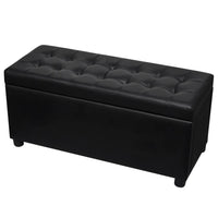 Sgabello con Contenitore in Pelle Artificiale Nero 242407