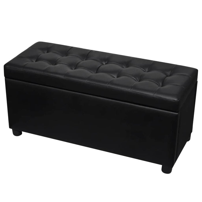 Sgabello con Contenitore in Pelle Artificiale Nero 242407