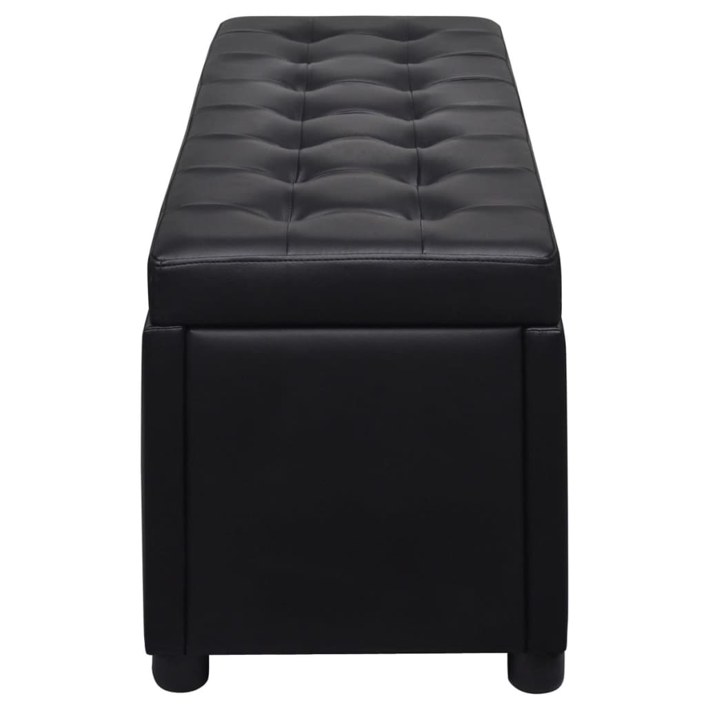 Sgabello con Contenitore in Pelle Artificiale Nero 242407