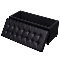 Pouf contenitore in pelle sintetica 87,5 x 36 x 41 cm nero 02_0021240