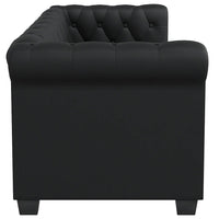 Divano Chesterfield a 2 Posti in Finta Pelle Nero 242369