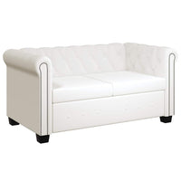Divano Chesterfield a 2 Posti in Finta Pelle Bianco 242371