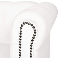 Divano Chesterfield a 2 Posti in Finta Pelle Bianco 242371