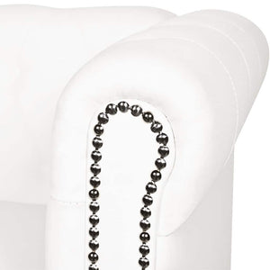 Divano Chesterfield a 2 Posti in Finta Pelle Bianco 242371