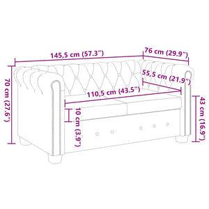 Divano Chesterfield a 2 Posti in Finta Pelle Bianco 242371