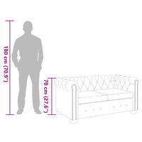 Divano Chesterfield a 2 Posti in Finta Pelle Bianco 242371