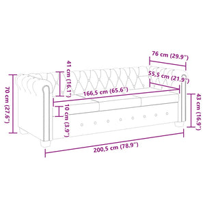 Divano Chesterfield a 3 Posti in Finta Pelle Bianco 242372