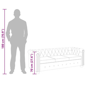 Divano Chesterfield a 3 Posti in Finta Pelle Bianco 242372